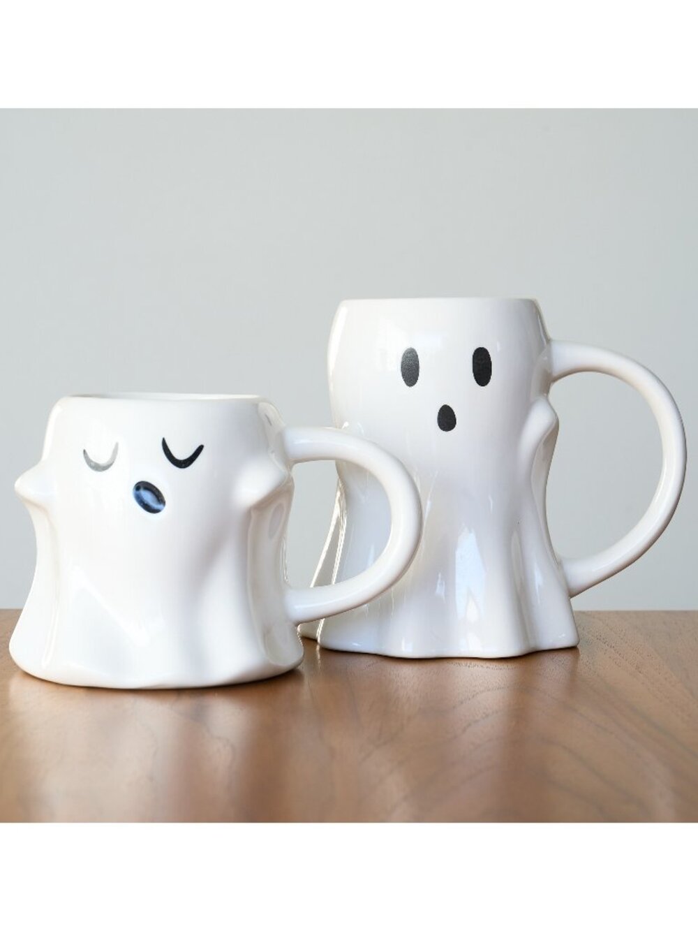 2 TARGET Halloween Ghost Mugs Ceramic Coffee Cups 12 & 16 Oz Hyde Eek Spritz